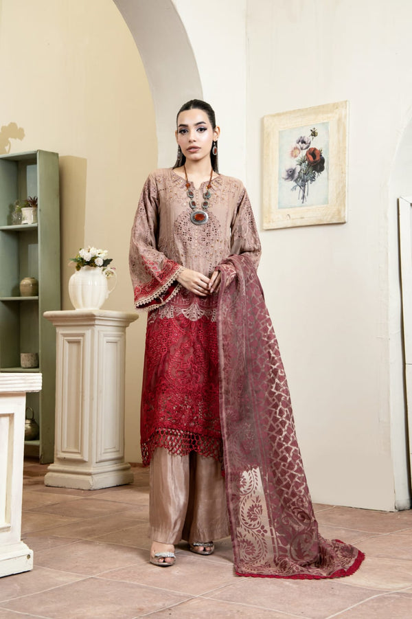 Maria.b chiffon embroidered 3 piece