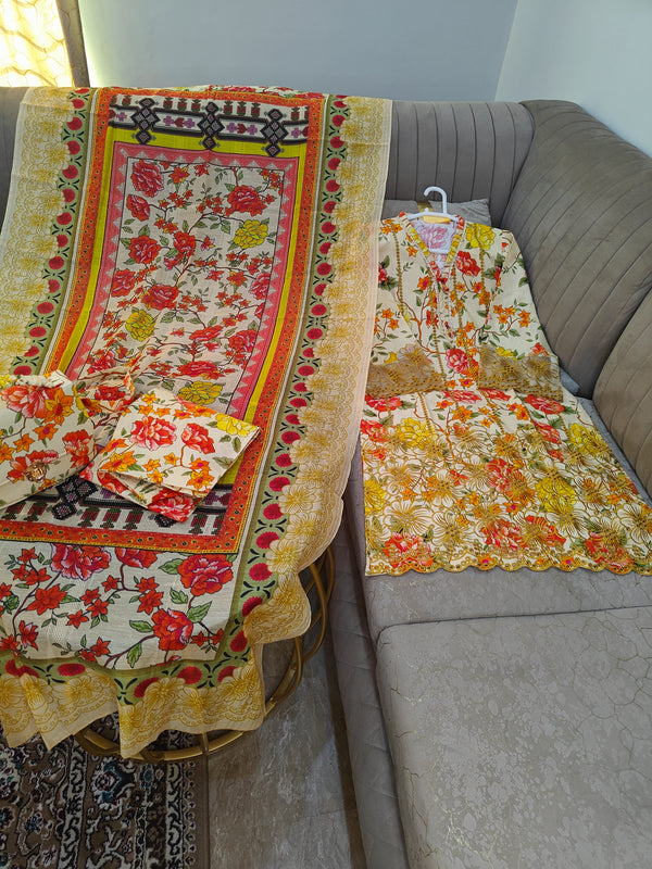 Cambric boring work 4Piece