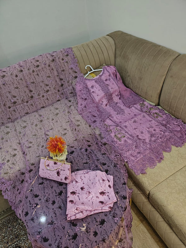 Organza Heavy Embroidered 4Piece