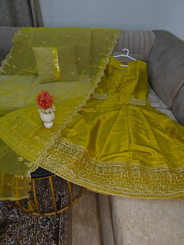 Cotton Silk Embroidered Maxi